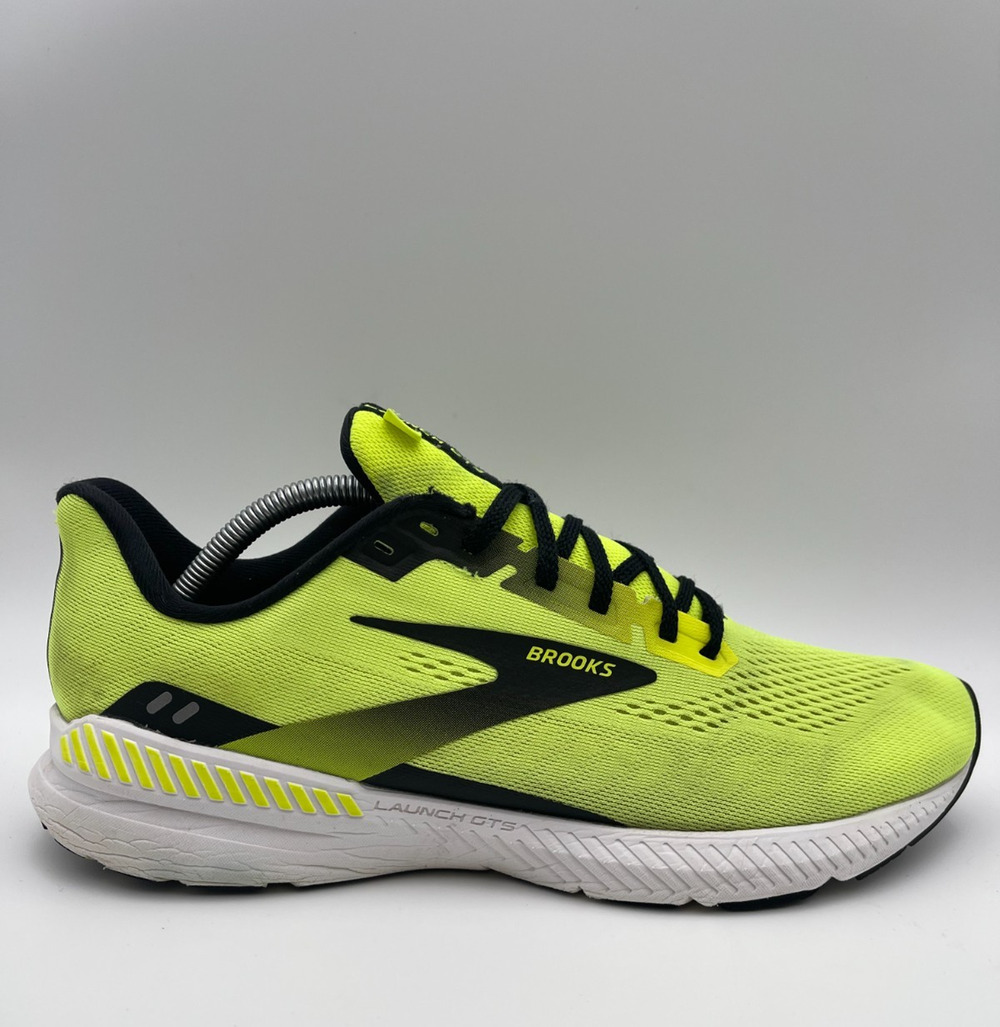 Brooks GTS Launch 8 Neon Yellow Men Size 11 Athletic Running Walking Gym Shoes